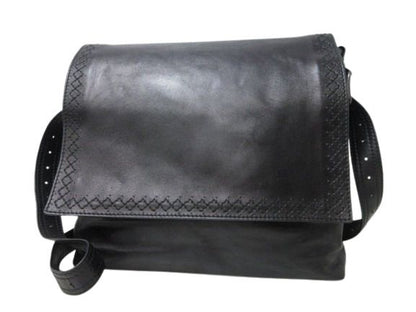 Bottega Veneta Shoulder Bag Intrecciato Cerbo 245169 Black Leather Unisex