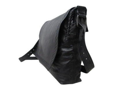 Bottega Veneta Shoulder Bag Intrecciato Cerbo 245169 Black Leather Unisex