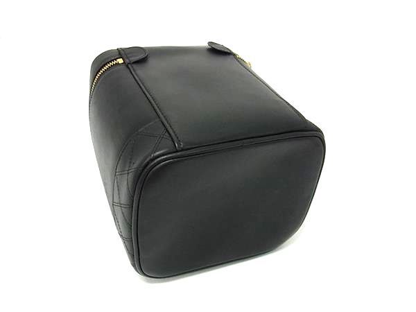 Chanel Vanity Bag Bicolore Black Leather Women's Coco Mark Matelasse