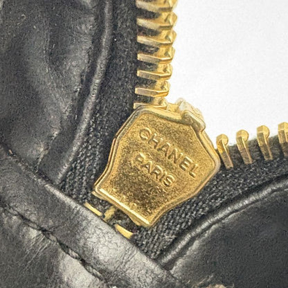 Chanel Vanity Bag Bicolore Black Leather Women's Coco Mark Matelasse