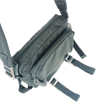 Prada Shoulder Bag Crossbody Bag 2vh043 Black Silver Hardware Nylon Leather
