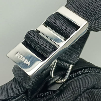 Prada Shoulder Bag Crossbody Bag 2vh043 Black Silver Hardware Nylon Leather