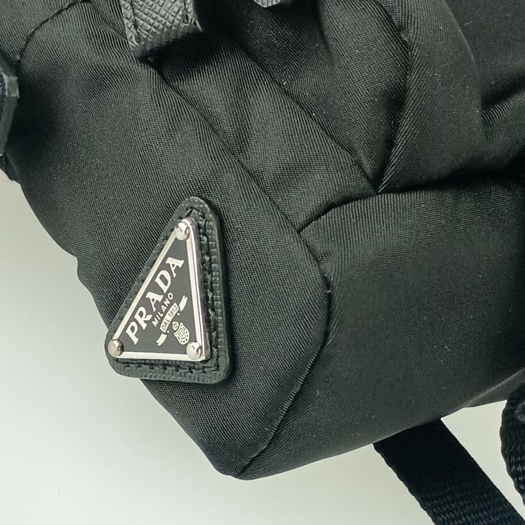 Prada Shoulder Bag Crossbody Bag 2vh043 Black Silver Hardware Nylon Leather
