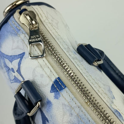 Louis Vuitton Handbag Water Color Monogram Keepall XS M45761 Blue White Silver