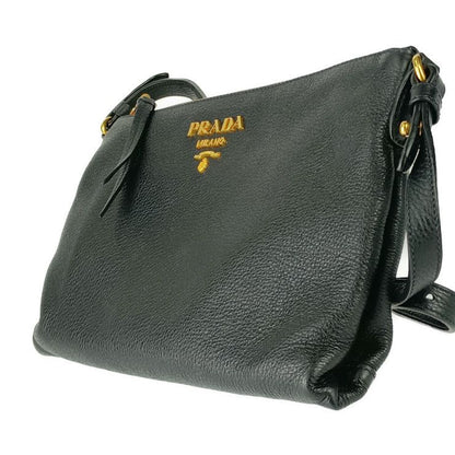 Prada Shoulder Bag Crossbody Bag 1bh050 Black Gold Hardware Vitello Daino