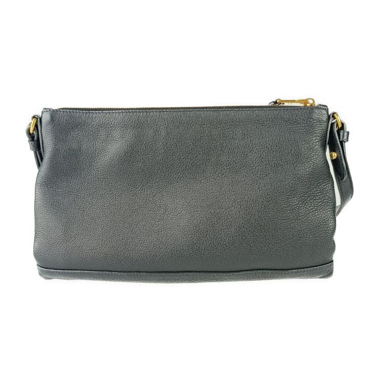 Prada Shoulder Bag Crossbody Bag 1bh050 Black Gold Hardware Vitello Daino