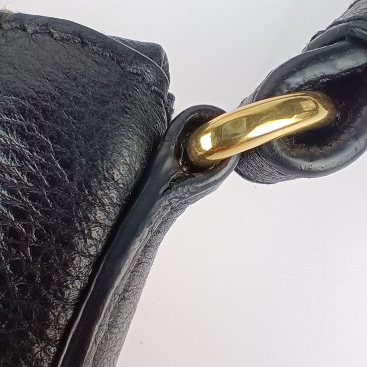 Prada Shoulder Bag Crossbody Bag 1bh050 Black Gold Hardware Vitello Daino