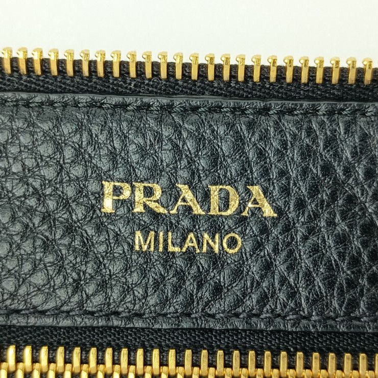 Prada Shoulder Bag Crossbody Bag 1bh050 Black Gold Hardware Vitello Daino