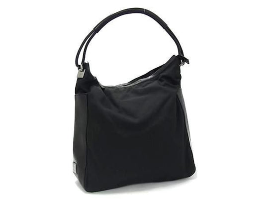 Gucci Handbag Shoulder Bag 001 3770 Black Nylon And Leather Ladies Silver