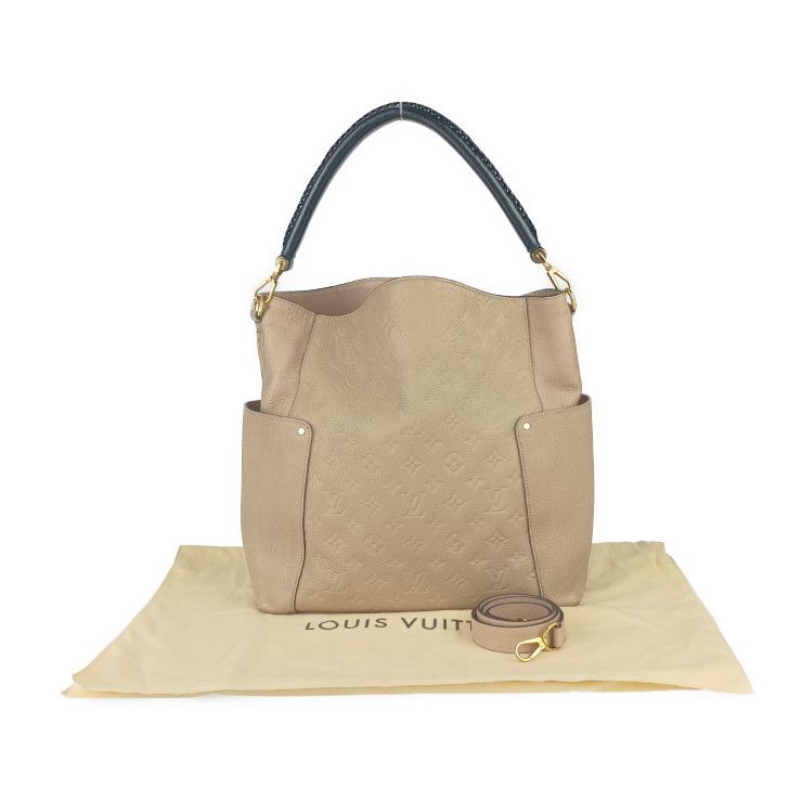 Louis Vuitton Shoulder Bag Monogram Empreinte Bagatelle M50075 Dune Gold