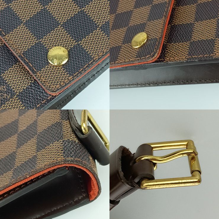 Louis Vuitton Shoulder Bag Portobello N45271 Ebne Damier Canvas Leather Unisex