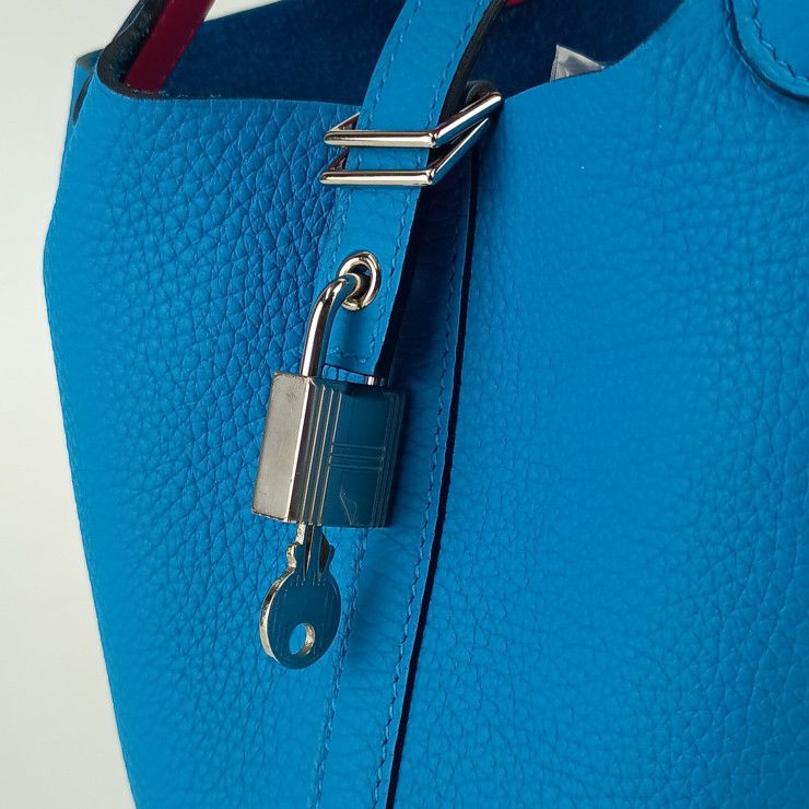 Hermes Handbag Picotin Lock PM Eclat - Blue Frida Rose Mexico Silver Hardware