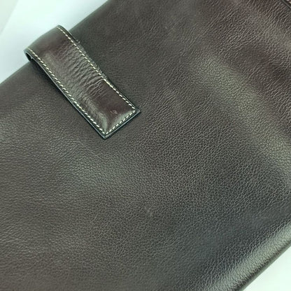 Hermes Clutch Bag Jigier PM - Dark Brown Leather Unisex Second Bag ?I Engraved