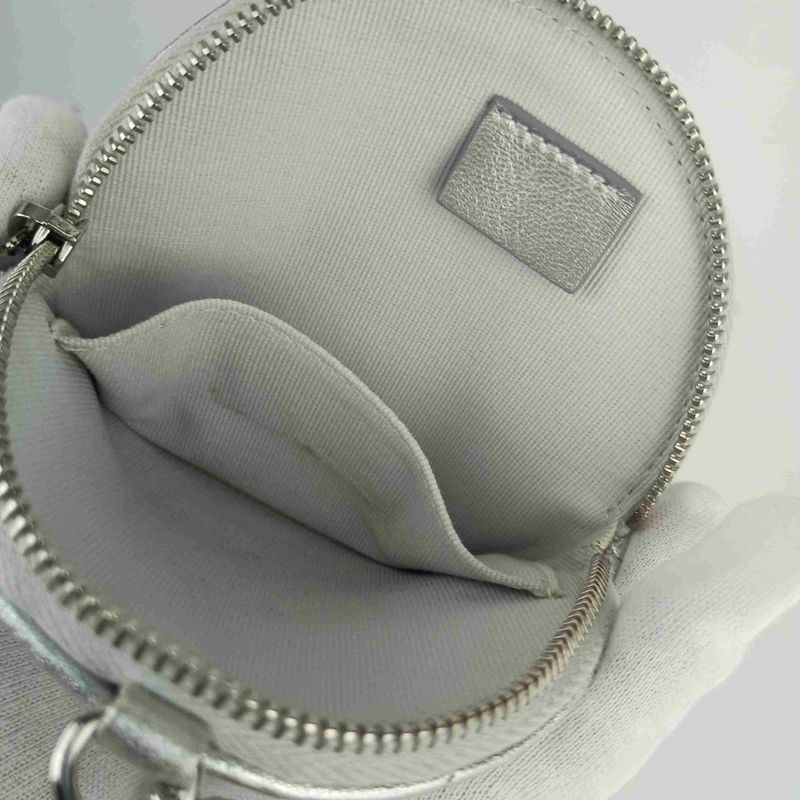 Chanel Coin Case Camellia Zip Coin Purse Ap2125 Silver Lambskin Ladies Coin