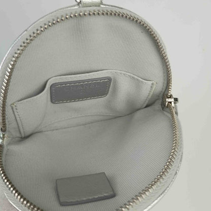 Chanel Coin Case Camellia Zip Coin Purse Ap2125 Silver Lambskin Ladies Coin