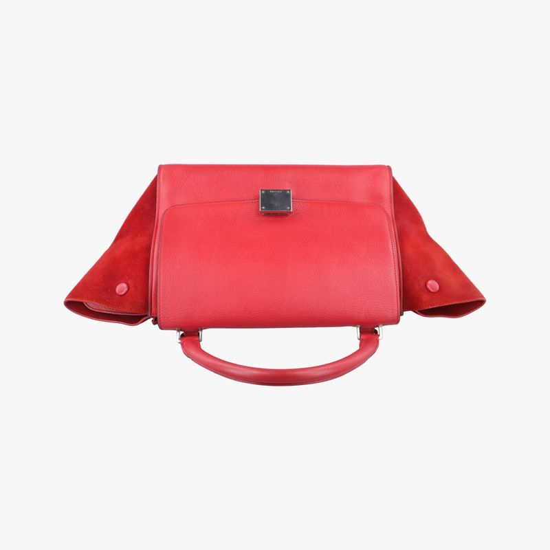 Celine Trapeze Red Leather X Suede S-cu-0124