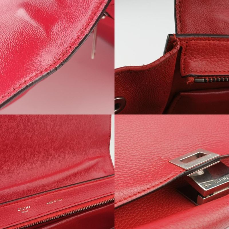 Celine Trapeze Red Leather X Suede S-cu-0124