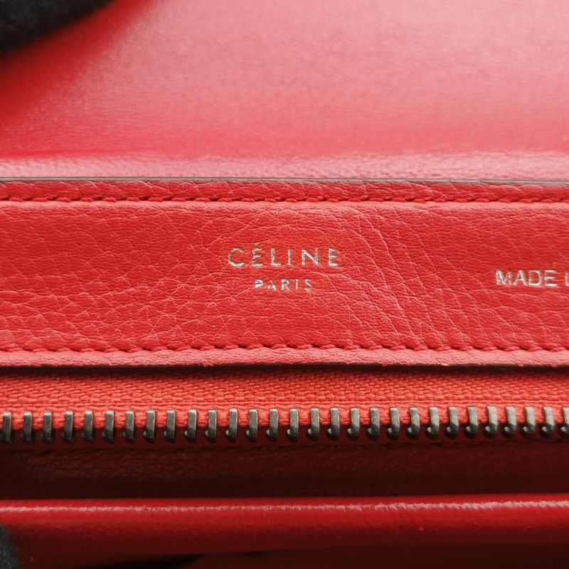Celine Trapeze Red Leather X Suede S-cu-0124
