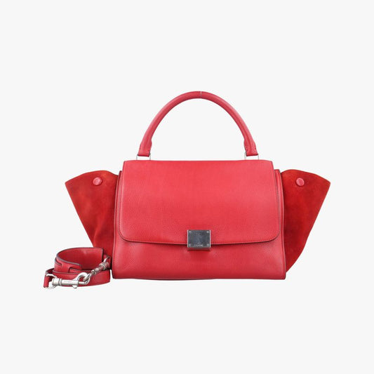 Celine Trapeze Red Leather X Suede S-cu-0124