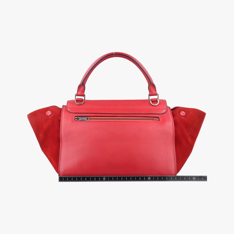 Celine Trapeze Red Leather X Suede S-cu-0124