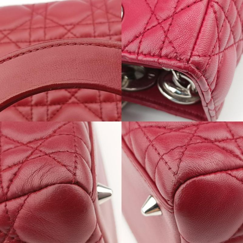 Christian Diorchristian Dior Lady Dior Red Lambskin 96-ma-0059