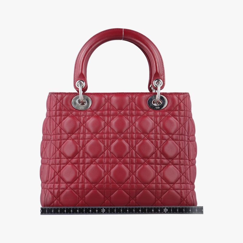 Christian Diorchristian Dior Lady Dior Red Lambskin 96-ma-0059