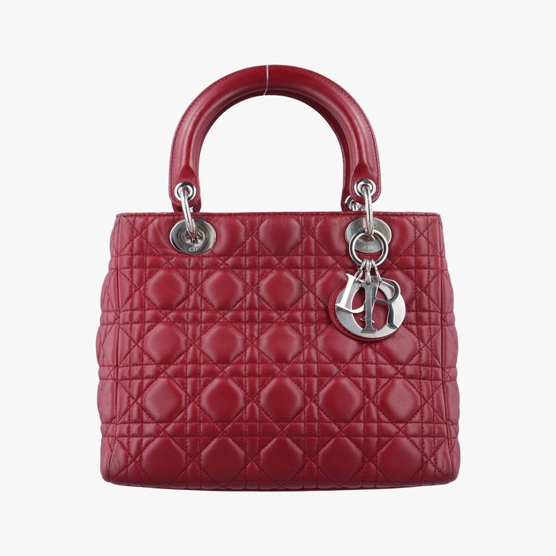 Christian Diorchristian Dior Lady Dior Red Lambskin 96-ma-0059