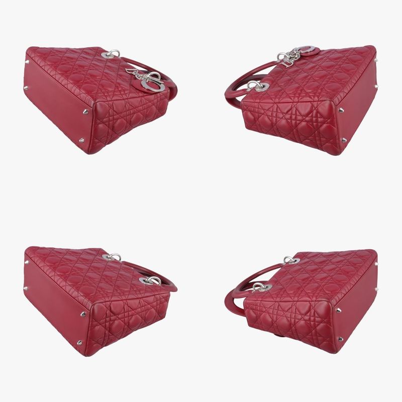 Christian Diorchristian Dior Lady Dior Red Lambskin 96-ma-0059