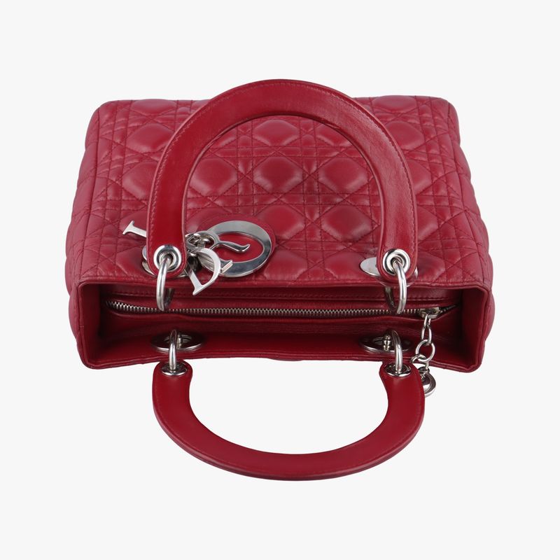 Christian Diorchristian Dior Lady Dior Red Lambskin 96-ma-0059