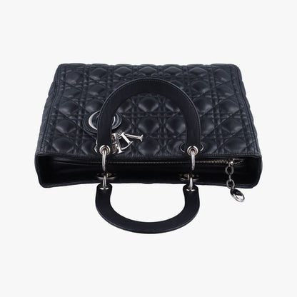 Christian Diorchristian Dior Lady Dior Black Lambskin 18-ma-0135