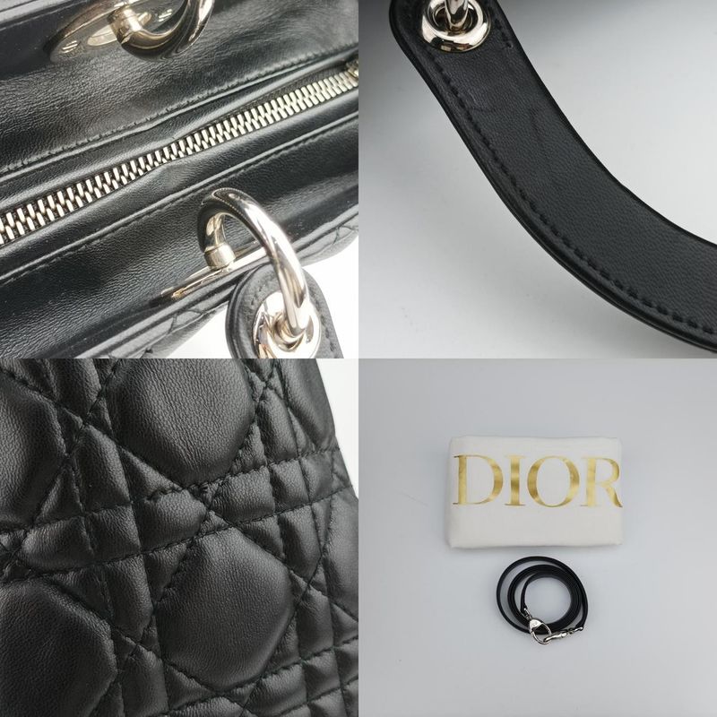 Christian Diorchristian Dior Lady Dior Black Lambskin 18-ma-0135