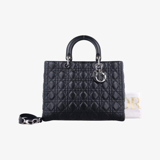 Christian Diorchristian Dior Lady Dior Black Lambskin 18-ma-0135