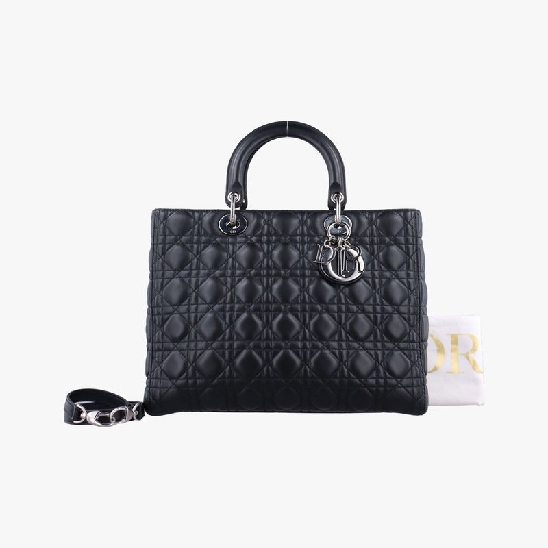 Christian Diorchristian Dior Lady Dior Black Lambskin 18-ma-0135