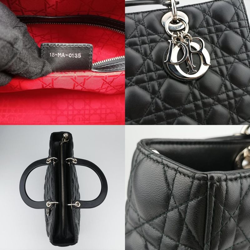 Christian Diorchristian Dior Lady Dior Black Lambskin 18-ma-0135