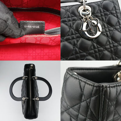 Christian Diorchristian Dior Lady Dior Black Lambskin 18-ma-0135