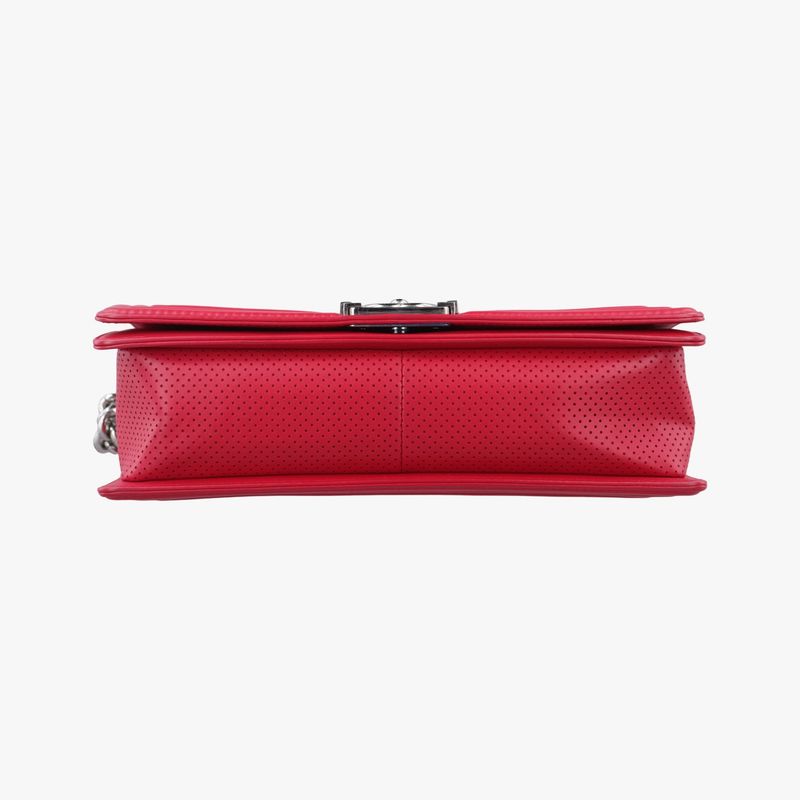Chanel Boy Chanel Matelasse Coco Mark Red Lambskin A90164 19284452