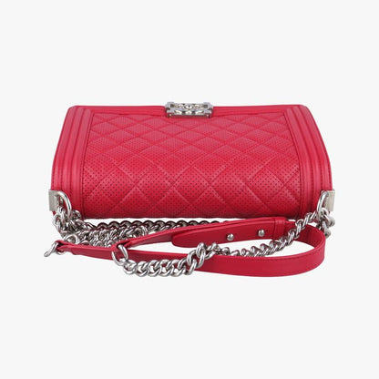 Chanel Boy Chanel Matelasse Coco Mark Red Lambskin A90164 19284452