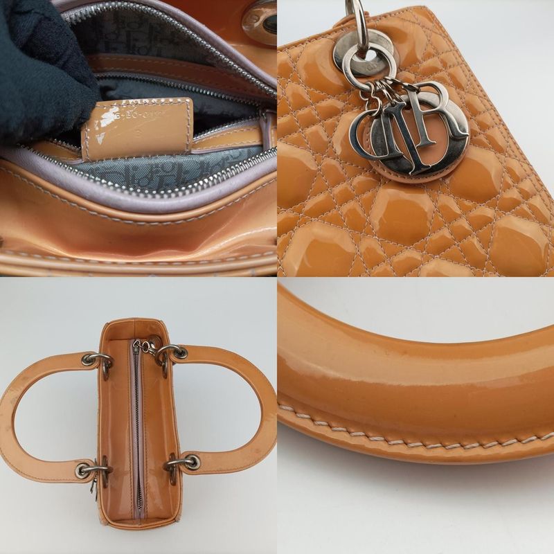 Christian Diorchristian Dior Lady Dior Yellow Patent 16-bo-0112 B