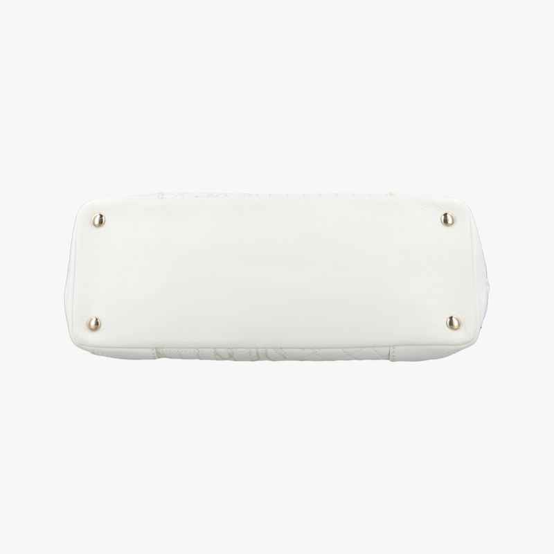 Versace Embossed Leather Talia Vanitas White Leather