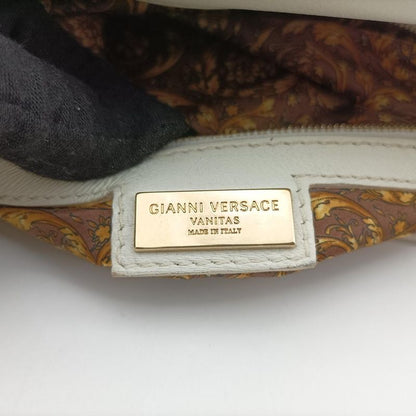 Versace Embossed Leather Talia Vanitas White Leather