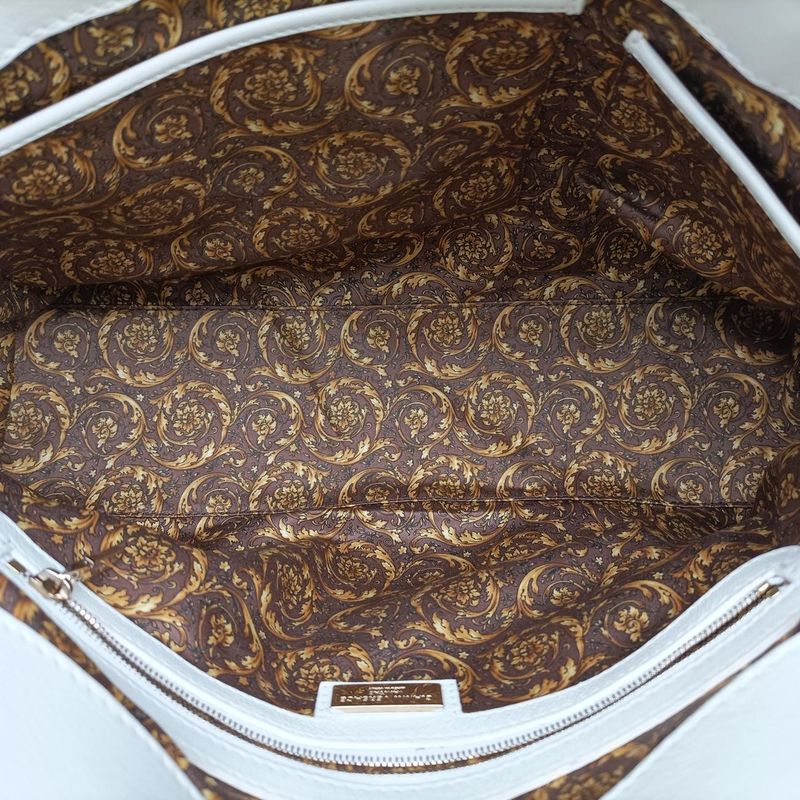 Versace Embossed Leather Talia Vanitas White Leather