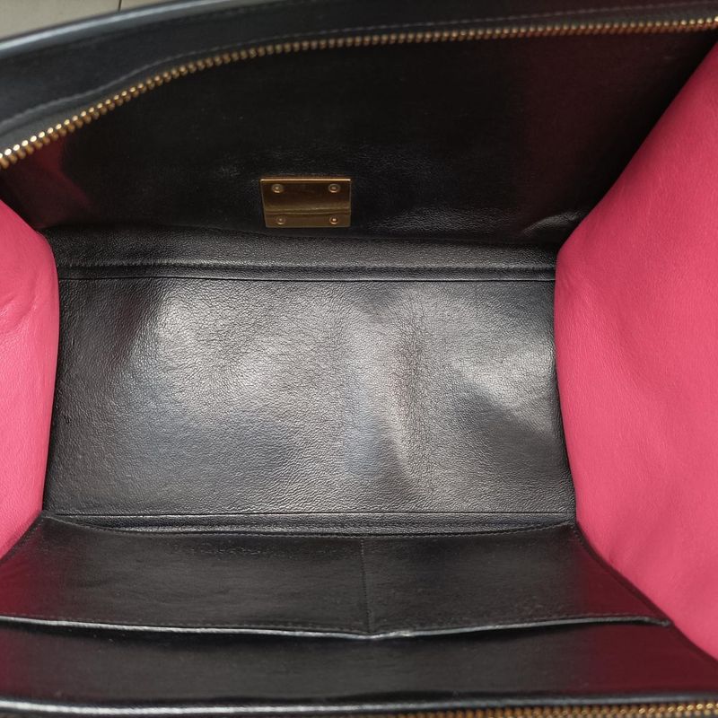 Celine Trapeze Small Beige X Black X Pink Suede X Leather S-ce-4104