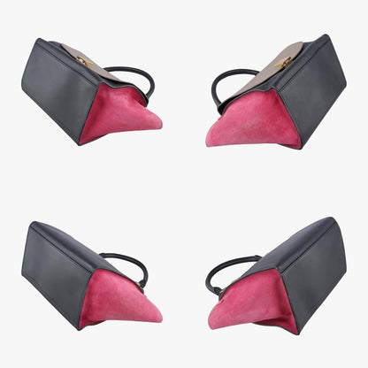 Celine Trapeze Small Beige X Black X Pink Suede X Leather S-ce-4104