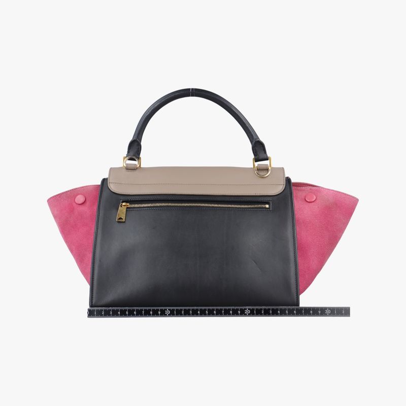 Celine Trapeze Small Beige X Black X Pink Suede X Leather S-ce-4104