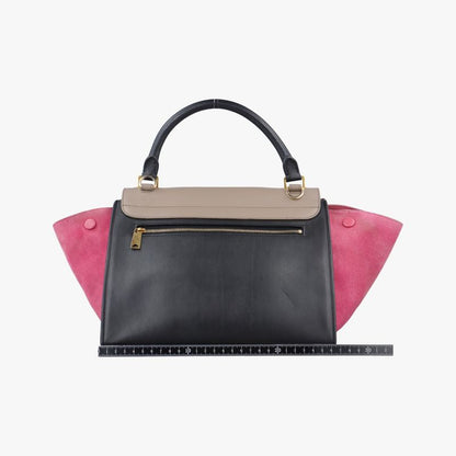 Celine Trapeze Small Beige X Black X Pink Suede X Leather S-ce-4104