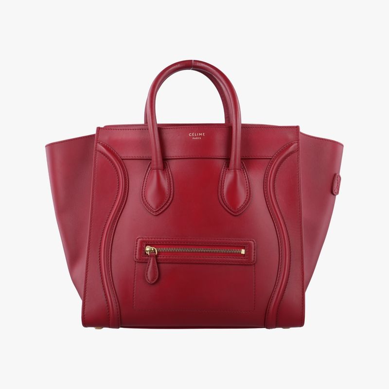 Celine Luggage Mini Shopper Red Leather F-at-0143 F-mm-0143