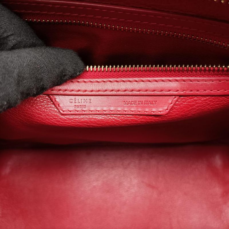 Celine Luggage Mini Shopper Red Leather F-at-0143 F-mm-0143