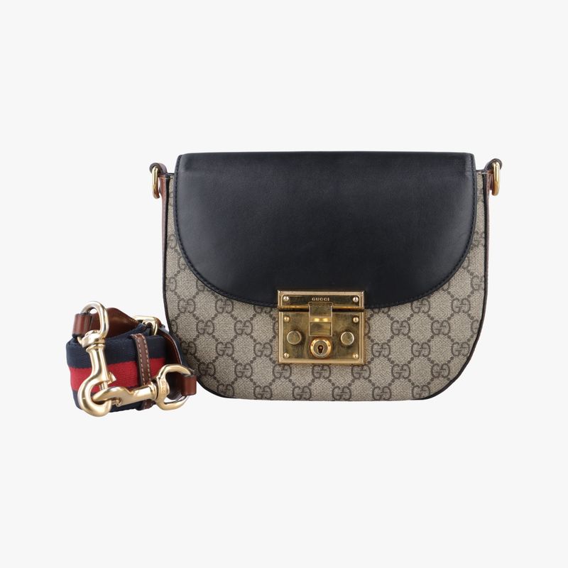 Guccissima Padlock Beige And Black PVC Coated Canvas And Leather 453189