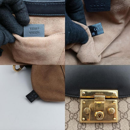 Guccissima Padlock Beige And Black PVC Coated Canvas And Leather 453189