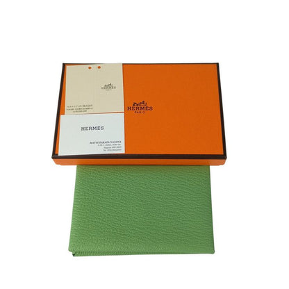 Hermes Coin Case Calvi Vert Cricket Chevre Unisex Coin Purse Engraved W Never